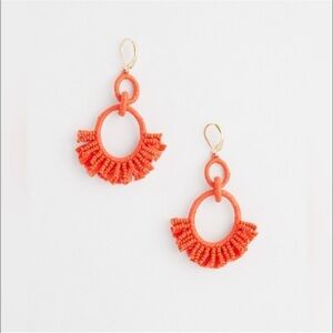 Chico’s No Droop orange Raffia Wrap earring size 2.5”
